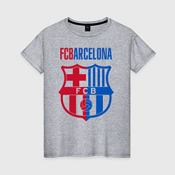 Футболка хлопковая женская Barcelona FC, цвет: меланж
