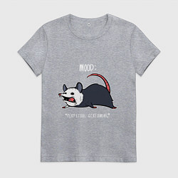 Футболка хлопковая женская Настроение: Кричать и лежать, цвет: меланж
