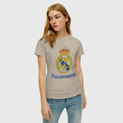 Футболка хлопковая женская Real Madrid FC, цвет: миндальный — фото 2