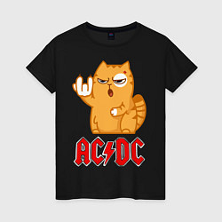 Женская футболка ACDC rock cat