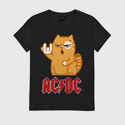 Женская футболка ACDC rock cat