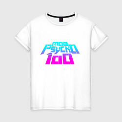 Футболка хлопковая женская Mob psycho 100 Logo Z, цвет: белый