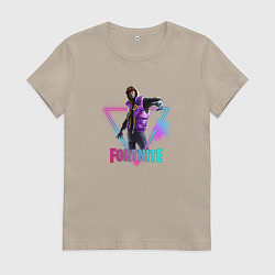 Футболка хлопковая женская Фортнайт, цвет: миндальный