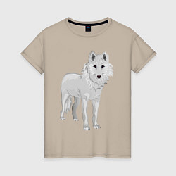 Женская футболка Белый волк