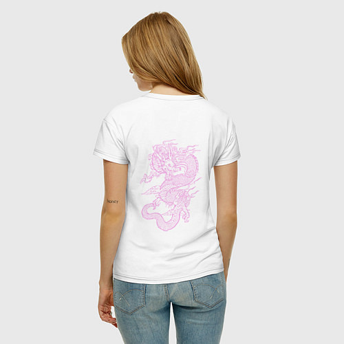 Женская футболка Дракон / Белый – фото 4