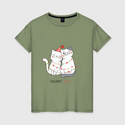 Женская футболка Merry Cat