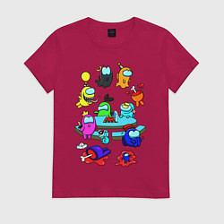 Футболка хлопковая женская AMONG US, цвет: маджента