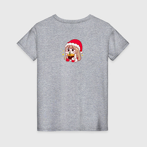 Женская футболка Милый Санта / Меланж – фото 2