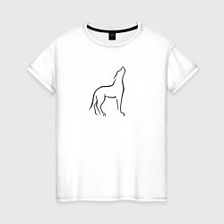 Женская футболка Воющий волк