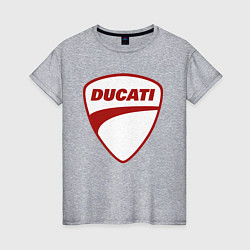 Футболка хлопковая женская Ducati Logo Дукати Лого Z, цвет: меланж