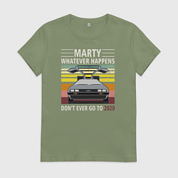Футболка хлопковая женская Back to the Future, цвет: авокадо