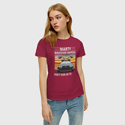 Футболка хлопковая женская Back to the Future, цвет: маджента — фото 2