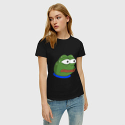 Футболка хлопковая женская Pepe MonkaS, цвет: черный — фото 2