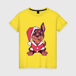 Женская футболка Рождественский пёсик