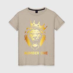 Футболка хлопковая женская ЗОЛОТОЙ ЛЕВ, цвет: миндальный