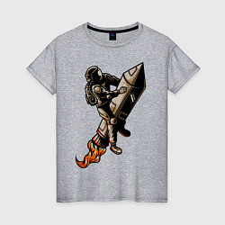 Женская футболка Астронавт на ракете