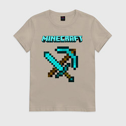 Футболка хлопковая женская Minecraft, цвет: миндальный