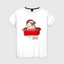 Женская футболка Новогодний бык 2021