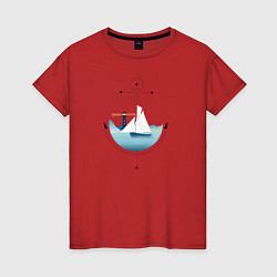 Женская футболка Бумажный кораблик
