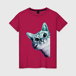 Женская футболка Любопытный кот