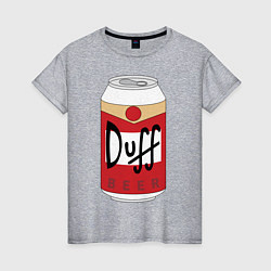 Футболка хлопковая женская Duff Beer, цвет: меланж