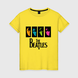 Футболка хлопковая женская Всемирный день The Beatles, цвет: желтый