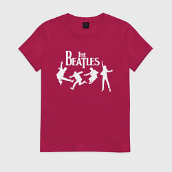 Футболка хлопковая женская The Beatles, цвет: маджента