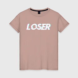 Женская футболка LOSER Glitch