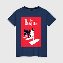 Футболка хлопковая женская The Beatles, цвет: тёмно-синий