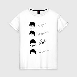 Женская футболка The Beatles автографы