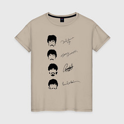 Женская футболка The Beatles автографы