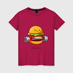 Женская футболка Бургер на спорте
