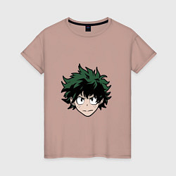 Футболка хлопковая женская Izuku Midoriya, цвет: пыльно-розовый