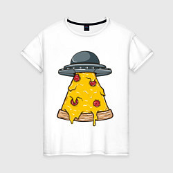 Женская футболка Пришельцы верят в пиццу