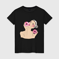 Женская футболка Моя любовь-пончики