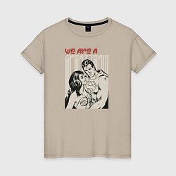 Женская футболка Супермен и Чудо-женщина