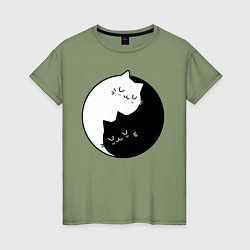 Женская футболка Yin and Yang cats