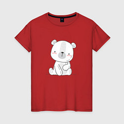 Футболка хлопковая женская White Bear, цвет: красный