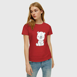 Футболка хлопковая женская White Bear, цвет: красный — фото 2