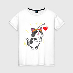 Женская футболка Котик День Святого Валентина