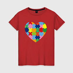 Женская футболка Сердце-пазл