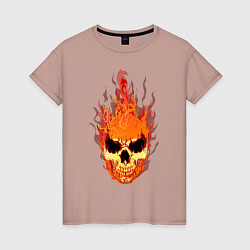 Женская футболка Fire flame skull