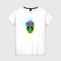 Женская футболка Psychedelic skull