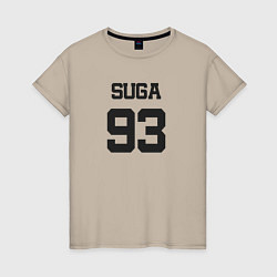 Футболка хлопковая женская BTS - Suga 93, цвет: миндальный