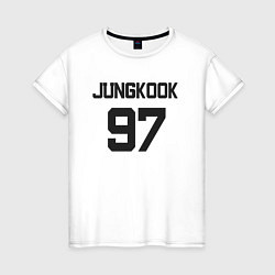 Футболка хлопковая женская BTS - Jungkook 97, цвет: белый