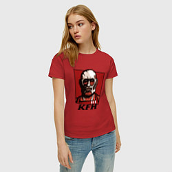 Футболка хлопковая женская KFH - Kentucky Fried Human, цвет: красный — фото 2