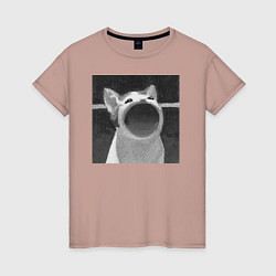 Женская футболка ЧБ Pop Cat