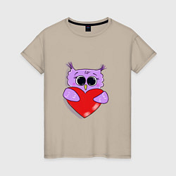 Женская футболка Совушка с сердечком