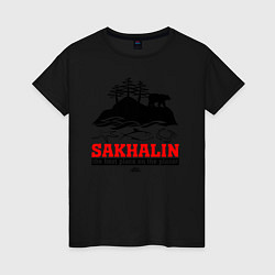 Женская футболка Сахалин - лучшее место планеты