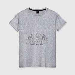 Женская футболка Город N в стиле лайн арт